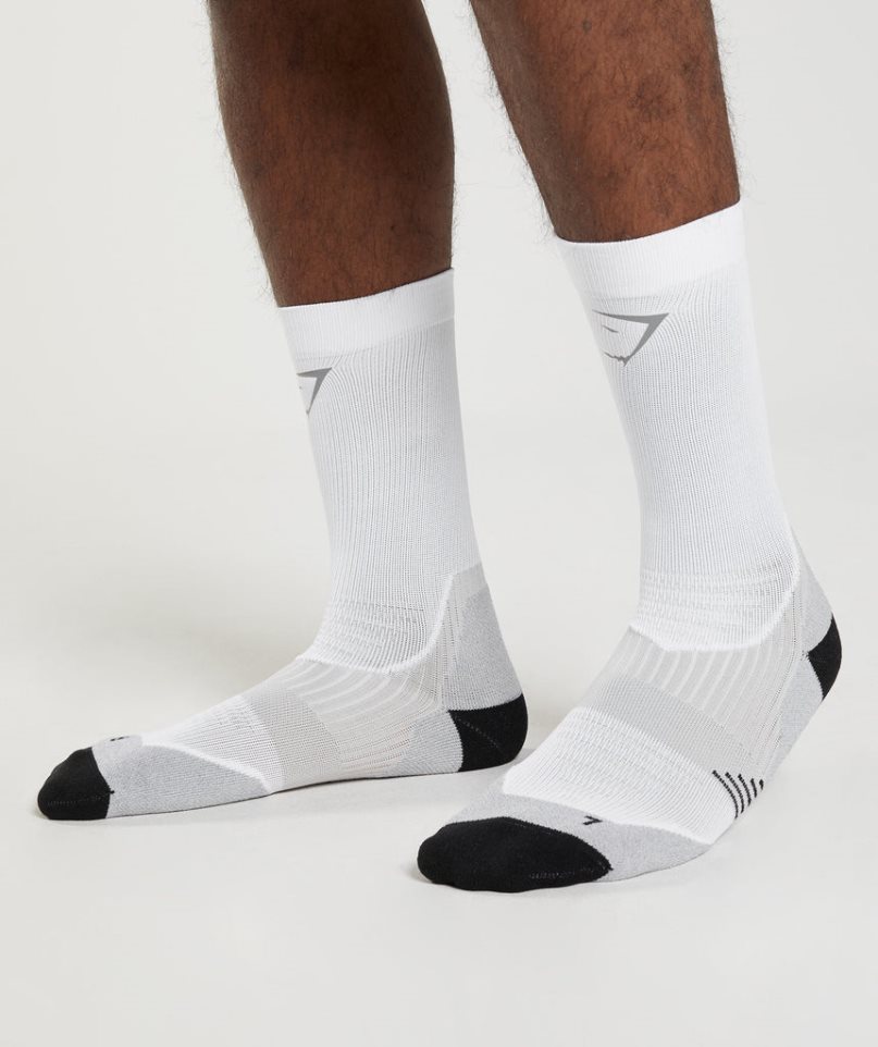 Gymshark Crew Performance Socks White | NZ 9FGXHE